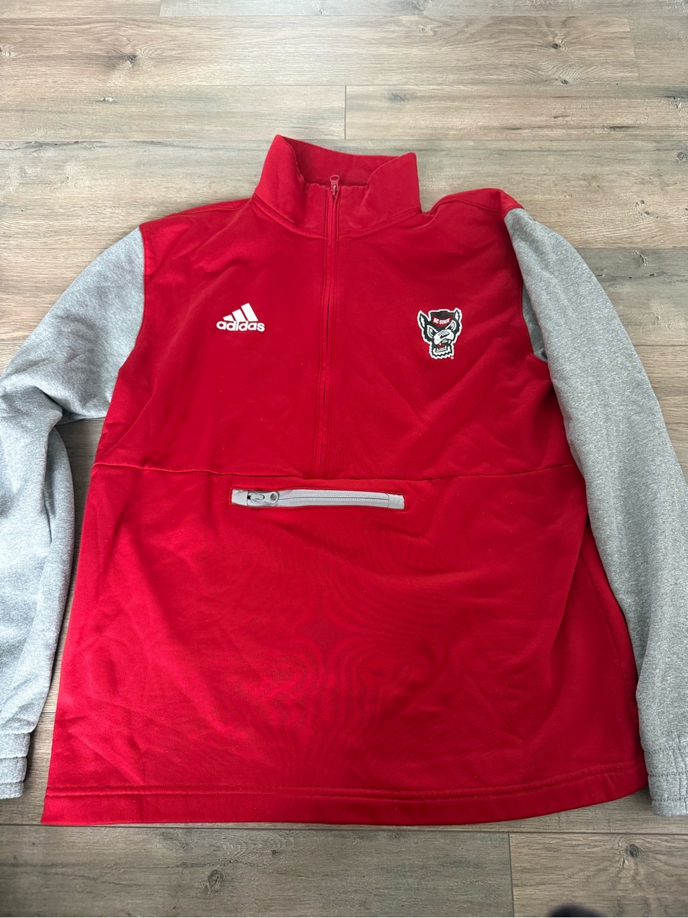 NC State Wolfpack quarter zip - red and grey